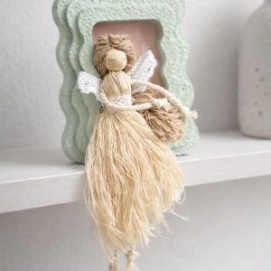 Aniołek dekoracyjny handmade – naturalny sznurek