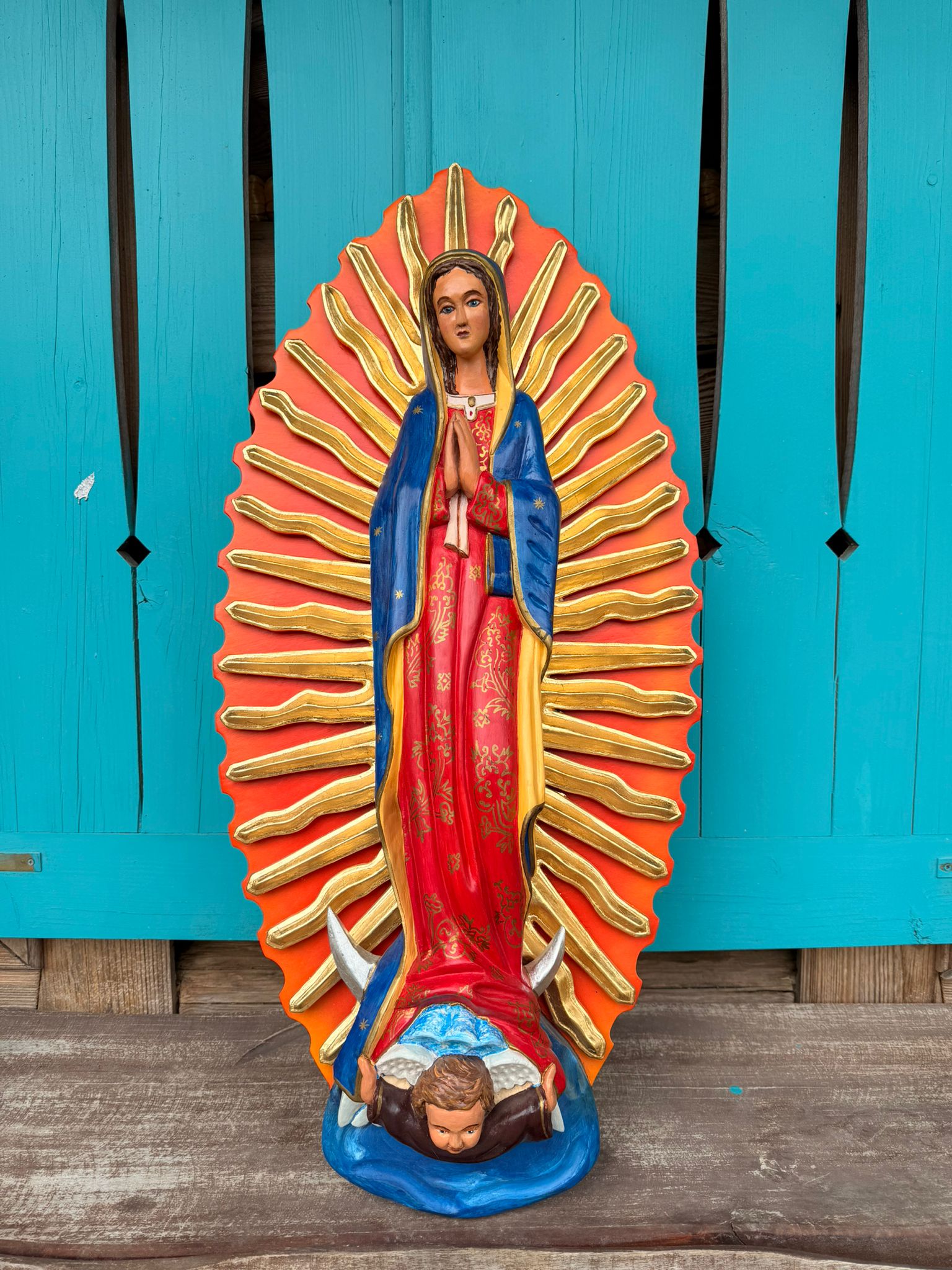 Matka Boska z Guadalupe. Patronka dzieci nienarodzonych i Obrończyni - figura dekoracyjna. - obrazek 2