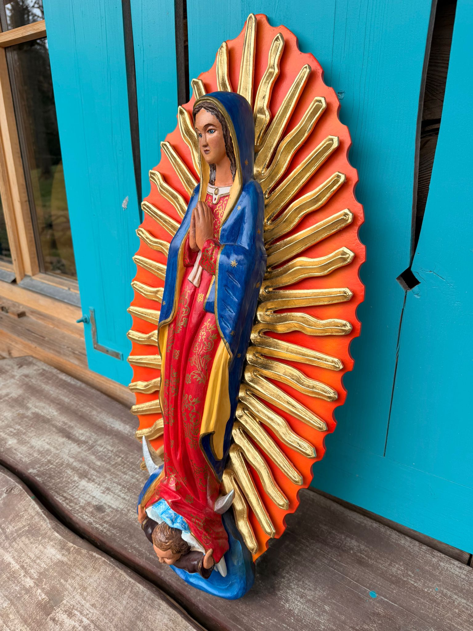 Matka Boska z Guadalupe. Patronka dzieci nienarodzonych i Obrończyni - figura dekoracyjna. - obrazek 4