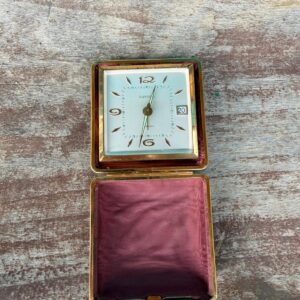 Zegar podróżny EUROPA 17 Jewels – mechaniczny, vintage, z datownikiem